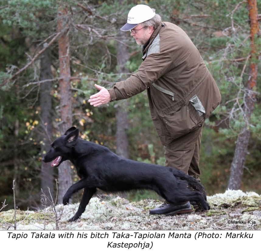Tapio Takala with his bitch Taka